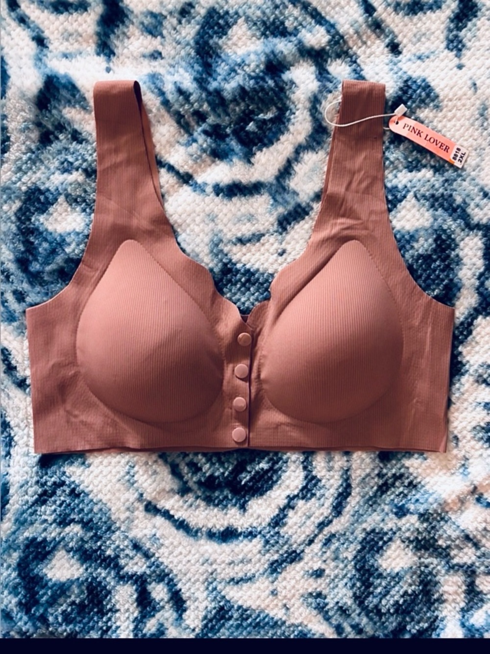 PINK LOVER— Sports Bra  for Women | Front Snap button Closure ~ XXL ~